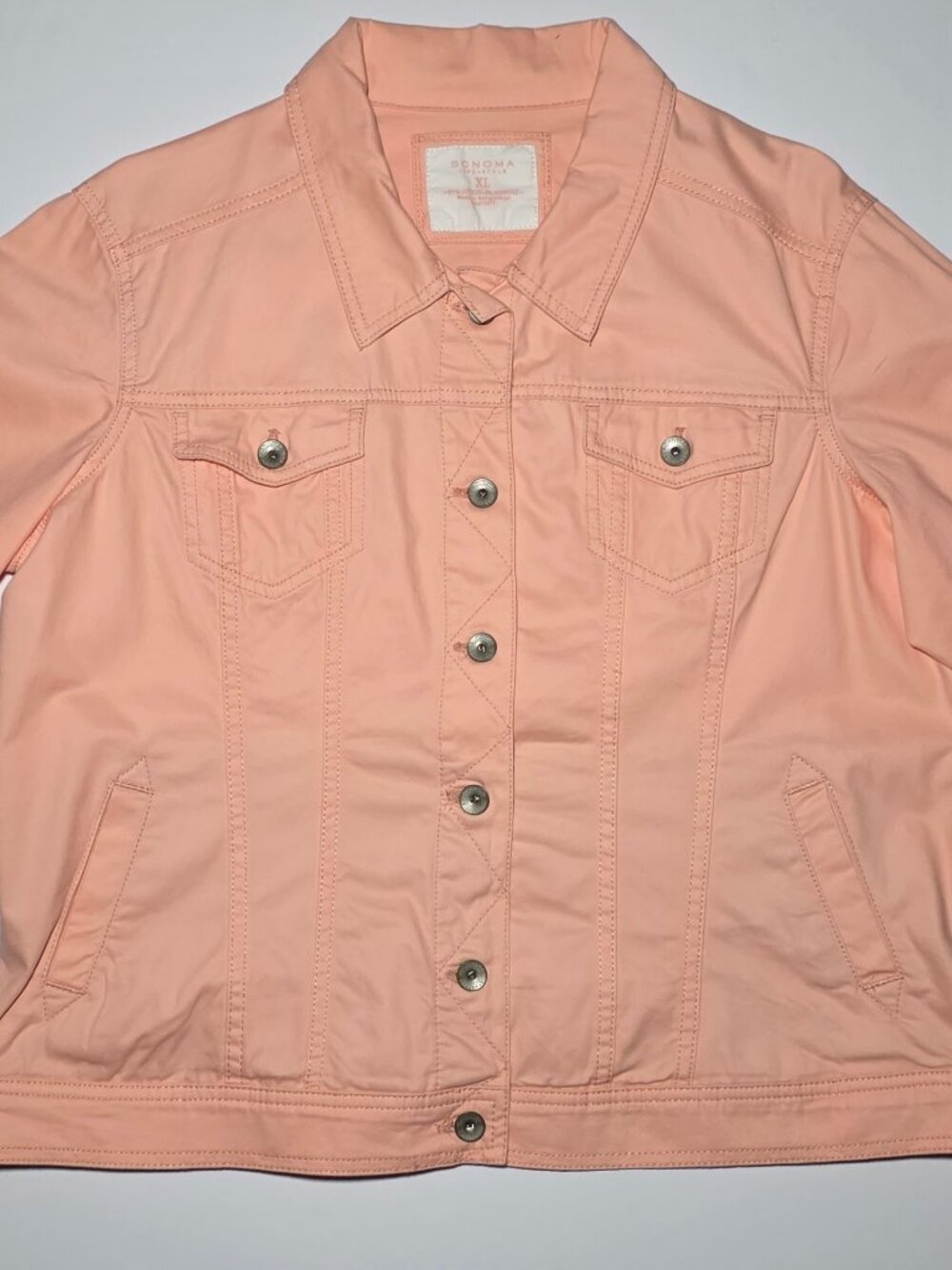 Sonoma Womens Orange Button Up Jacket Size XL